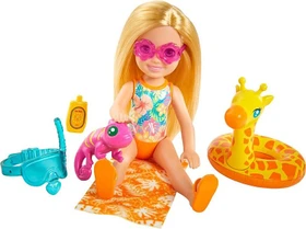 Mattel Barbie - Chelsea Dschungelabenteuer Chelsea mit Giraffen-Schwimmreifen