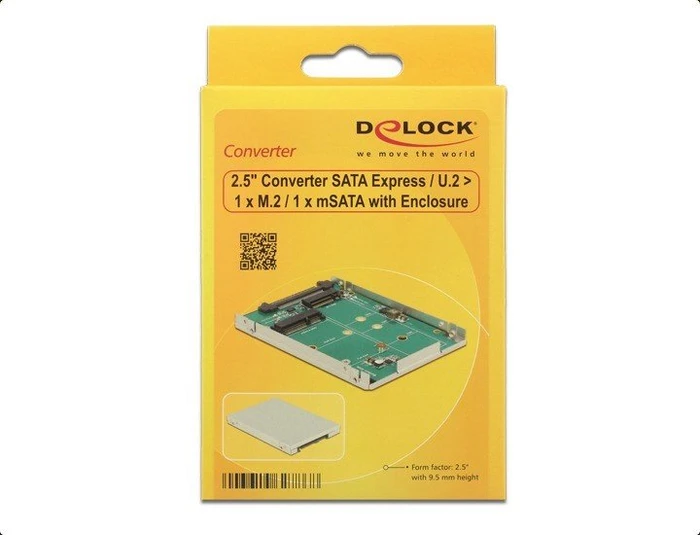 DeLOCK U.2 2.5" -> M.2 PCIe, SATA Express -> M.2 SATA