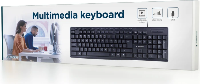 Gembird Multimedia Keyboard, schwarz, USB, US
