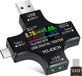 Yojock USB Tester Messgerät 2-in-1 Multimeter