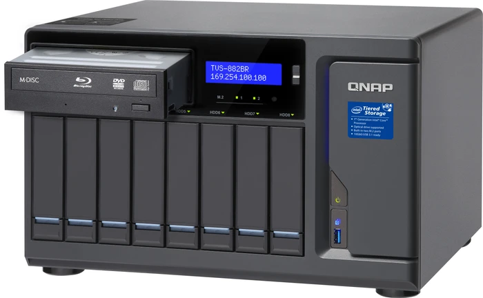 QNAP TVS-882BRT3-ODD-i5-16G 21TB, 16GB RAM, 4x RJ-45 1000Base-T, 4x Thunderbolt 3 / USB-C 3.1
