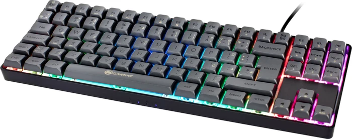 Gamiac TKL90G Gaming Keyboard, schwarz/grau, LEDs RGB, Kailh RED, USB, DE