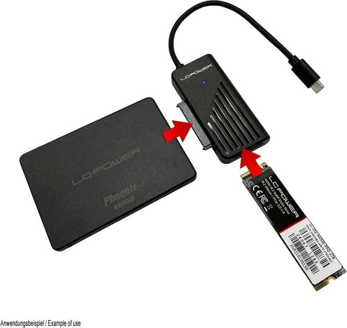 LC-Power LC-ADA-USB-SATA-NVMe, USB-C 3.1