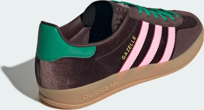 adidas Gazelle Indoor dark brown/glow pink/court green
