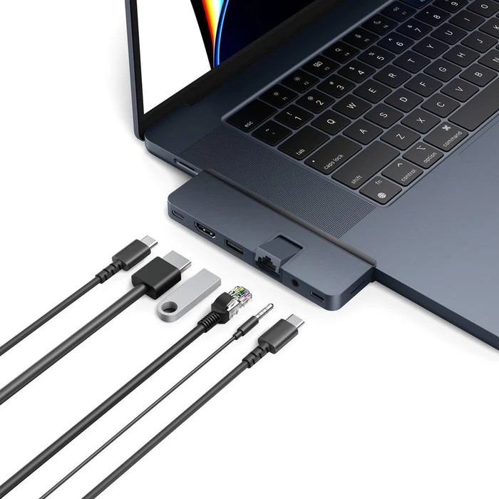 Targus HyperDrive DUO PRO 7-in-2 USB-C Hub - Midnight Blue, 2x USB4 [Stecker]