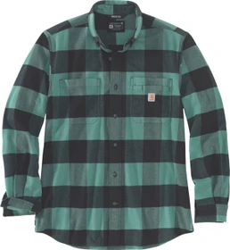 Carhartt Rugged Flex Relaxed Fit Midweight Flannel Plaid Hemd langarm slate green (Herren)