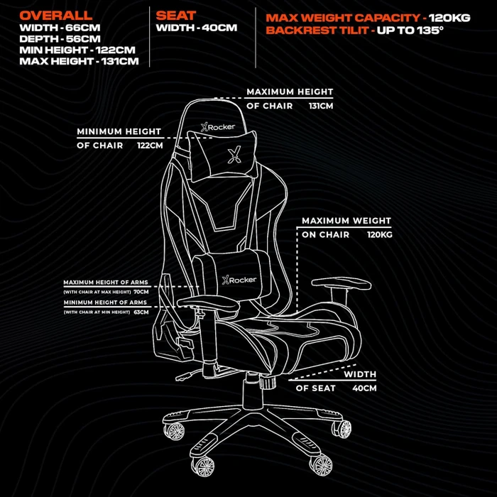 X Rocker Agility Esports Gamingstuhl, Carbon schwarz
