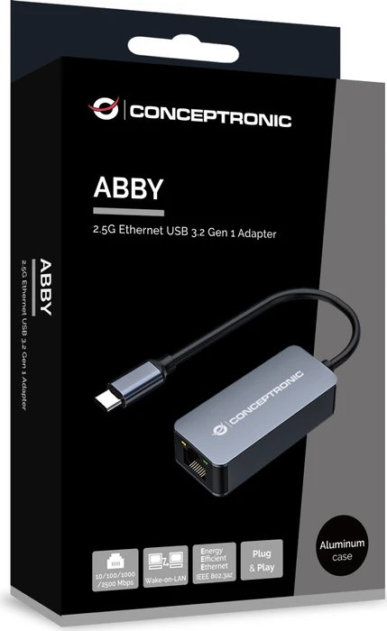 Conceptronic 2.5G-Ethernet-Adapter, USB-C 3.0 [Stecker]