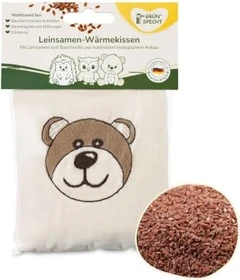 Grünspecht Bio-Leinsamen-Kissen mit Bezug Bär Wärmekissen