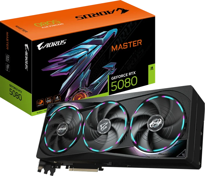 GIGABYTE AORUS GeForce RTX 5080 Master 16G, 16GB GDDR7, HDMI, 3x DP