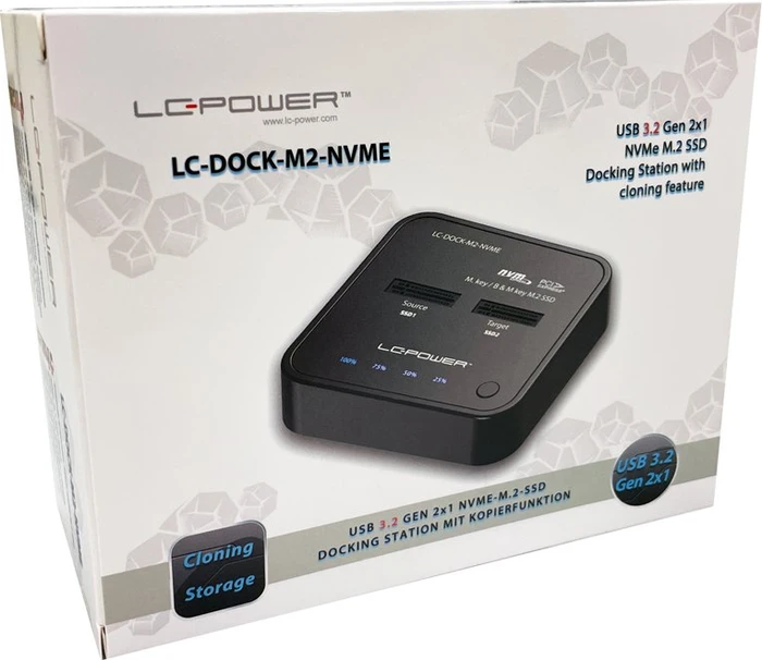 LC-Power LC-DOCK-M2-NVME Dockingstation, USB-C 3.1