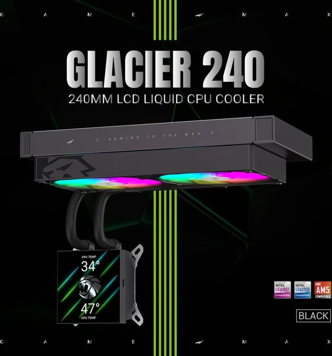 GameMax Glacier 240 BK, schwarz