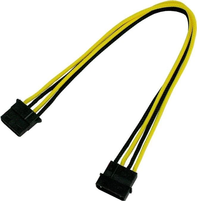 Nanoxia 4-Pin Molex Verlängerung 30cm, single schwarz/gelb