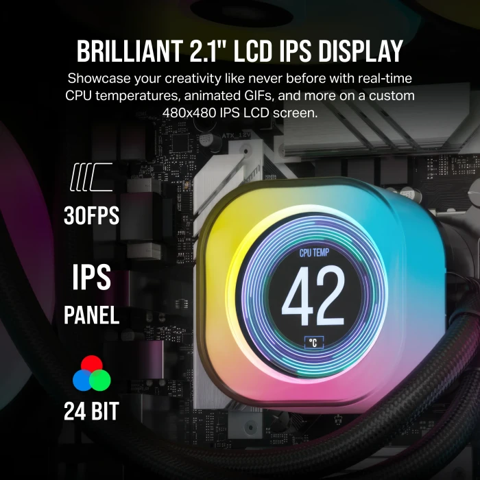 Corsair iCUE LINK LCD-Display-Modul, Upgrade-Kit, schwarz