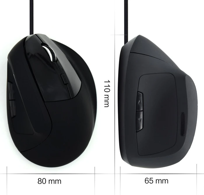 Ewent Wired Ergonomic Mouse schwarz, USB