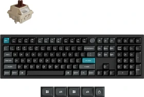 Keychron Q6 Ultra 8K, schwarz, LEDs RGB, hot-swap, Keychron Silk POM BROWN, USB/Bluetooth, US (Q6U-M3-US)