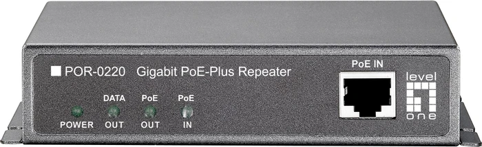 LevelOne Wallmount Gigabit PoE-Extender, 3x RJ-45, PoE+ PD