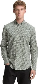 Tom Tailor Fitted Muster Hemd langarm green white/mini paisley print (Herren)