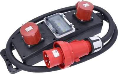as-Schwabe Vollgummi Steckdosenleiste S20+, 2-fach, 2m