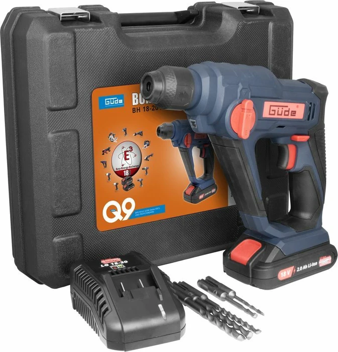Güde BH 18-201-30K Akku-Bohrhammer inkl. Koffer + Akku 2.0Ah + Zubehör