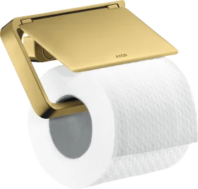 Hansgrohe AXOR Universal Softsquare Toilettenpapierhalter mit Deckel polished gold optic