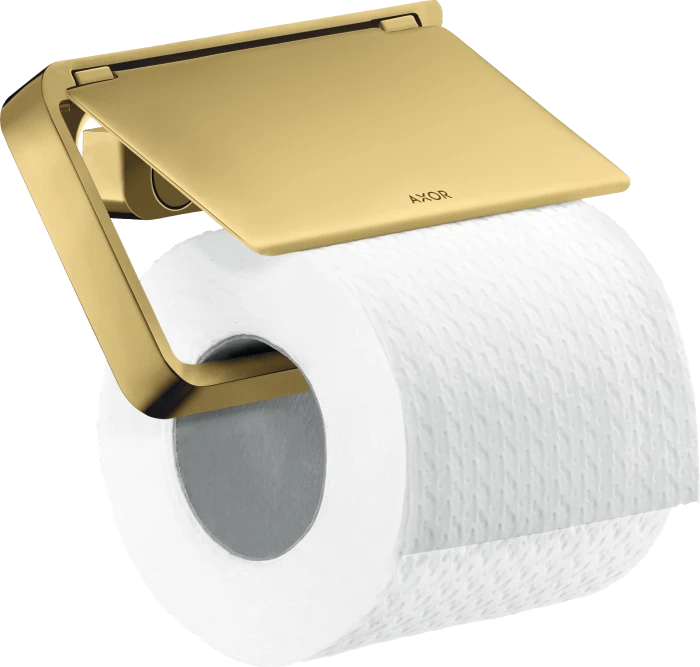 Hansgrohe AXOR Universal Softsquare Toilettenpapierhalter mit Deckel polished gold optic