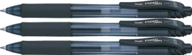 Pentel EnerGel X BL107 0.7mm/0.35mm Gelroller schwarz/transparent, 3er-Pack