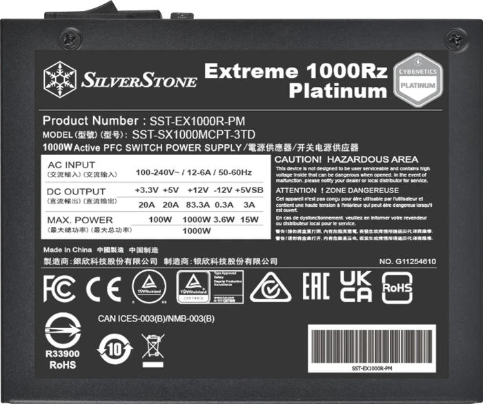 SilverStone Extreme Series EX1000Rz Platinum 1000W, SFX 4.1