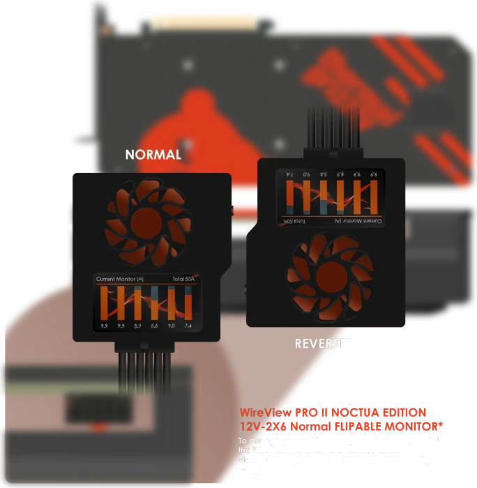 Thermal Grizzly WireView Pro II GPU, Noctua Edition, Normal, 90°, 12V-2x6, Sense-Pins an der Oberseite