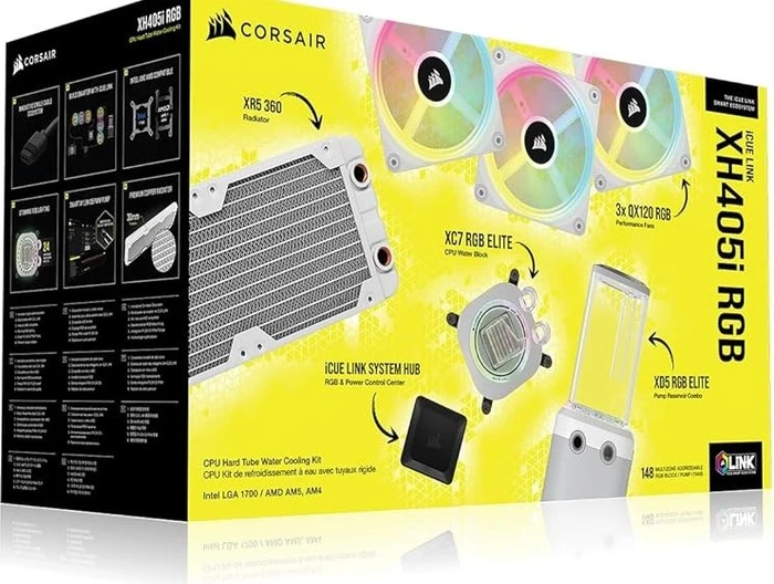 Corsair Hydro X Series iCUE LINK XH405i RGB Pro Custom Cooling Kit, weiß