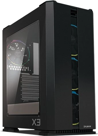 Zalman X3, schwarz, Glasfenster