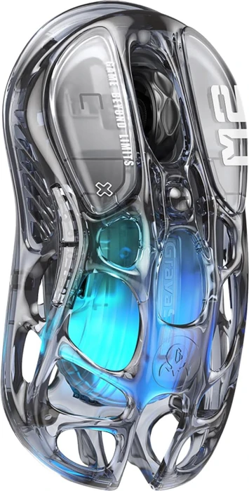 GravaStar Mercury M2 Wireless Gaming Mouse, Transparent Black, USB/Bluetooth
