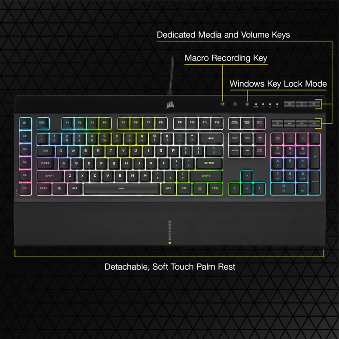 Corsair Gaming K55 RGB PRO XT, USB, UK