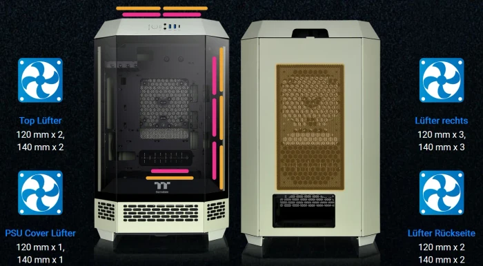 Thermaltake The Tower 300 Matcha Green, grün, Glasfenster