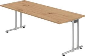 Hammerbacher Ergonomic N-Serie NS20/E Schreibtisch 200x100cm Eiche/silber
