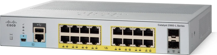 Cisco Catalyst 2960-L LAN Lite Desktop Gigabit Managed Switch, 16x RJ-45, 2x SFP, 120W PoE+