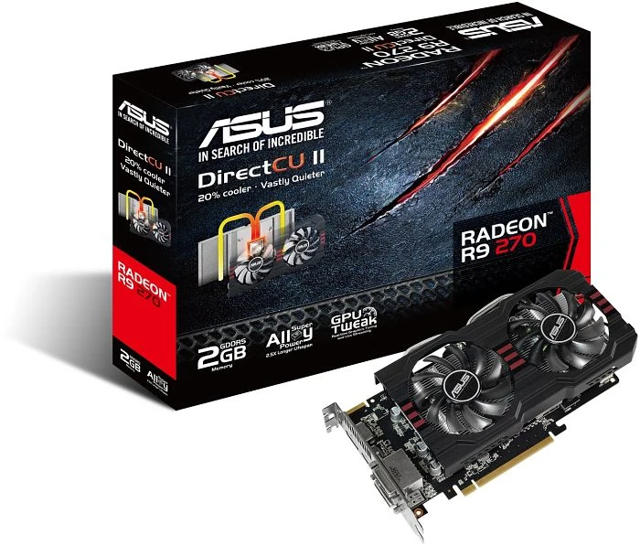 ASUS Radeon R9 270, Radeon R9 270, 2GB GDDR5, 2x DVI, HDMI, DP