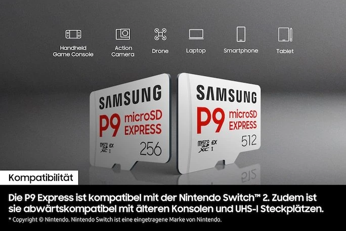 Samsung P9 Express R800/W200 512GB, UHS-I U3, Class 10, SD Express EX I