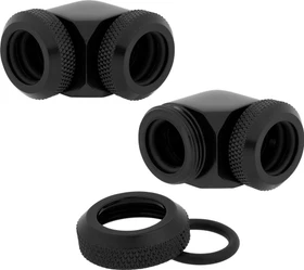 Corsair Hydro X Series XF Hardline, OD Fitting 90° 12mm, schwarz, 2er-Pack