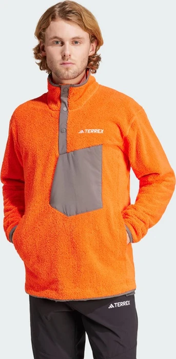 adidas Terrex Xploric High Pile Fleece Pullover semi impact orange (Herren)