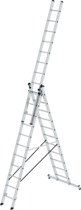 Günzburger Steigtechnik Alu 3-tlg. Teleskop-Mehrzweckleiter, 3x 11 Stufen