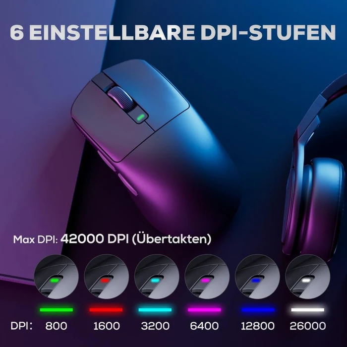RK Royal Kludge M3 8K Wireless Gaming Mouse, Dark Knight schwarz, USB/Bluetooth