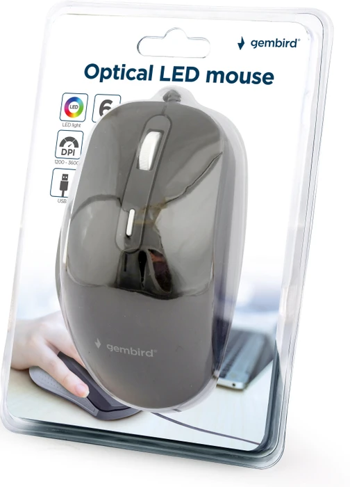 Gembird Optical Mouse 6B-02 schwarz, USB