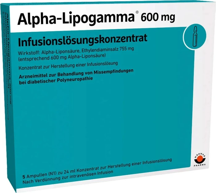 Alpha-Lipogamma 600mg Infusionslösungskonzentrat, 120ml (5x 24ml)
