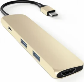 Satechi Aluminium Multi-Port Slim gold, USB-C 3.0 (ST-CMAG)