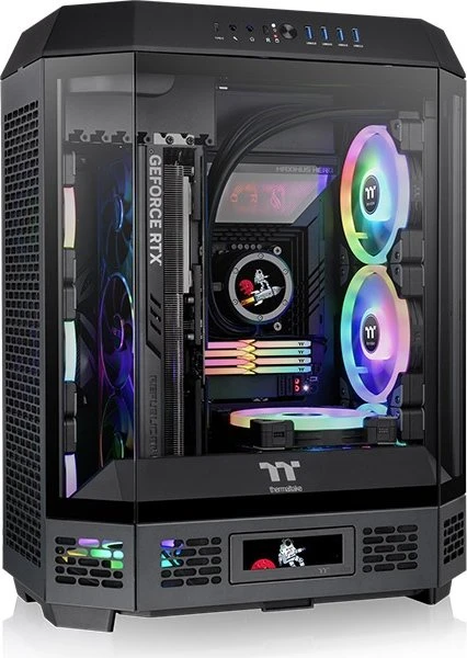 Thermaltake The Tower 600 Black, schwarz, Glasfenster
