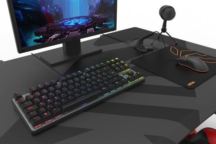 Krom Kernel TKL, LEDs RGB, grau/schwarz, Outemu Red, USB, ES