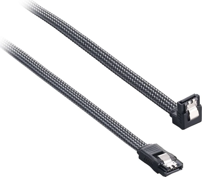 CableMod ModMesh Right Angle SATA 6Gb/s Kabel Carbon 0.3m, gewinkelt