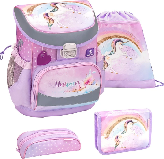 Belmil Mini-Fit Rainbow Unicorn Schultaschen-Set, 4-tlg.