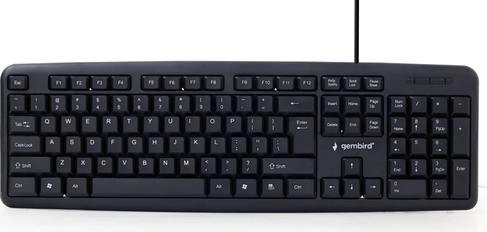 Gembird Standard Keyboard, schwarz, USB, US